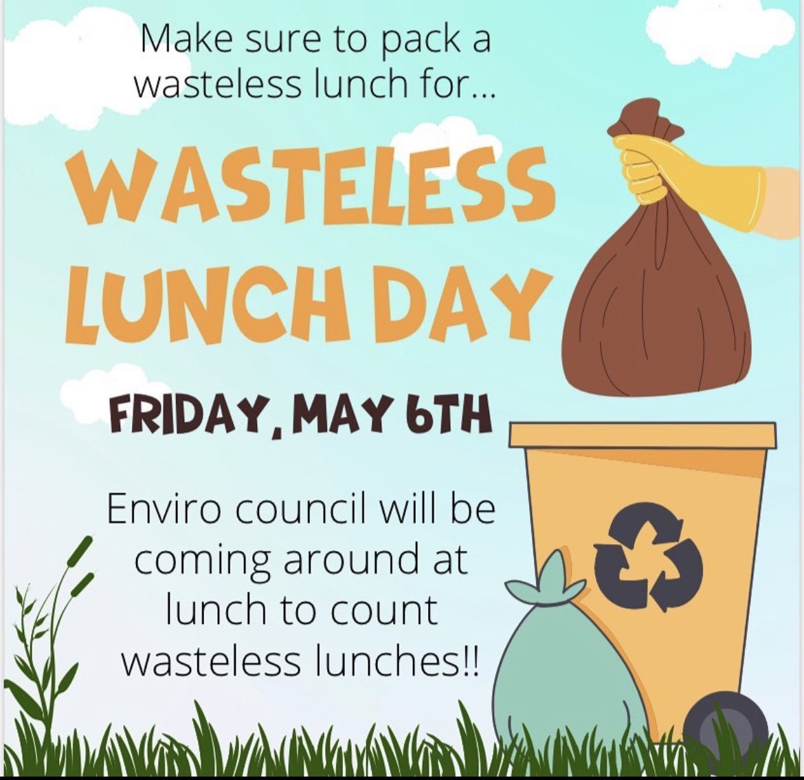 Hey Lions! Pack a waste less lunch tomorrow!