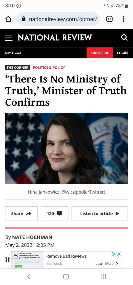 disarmm's tweet photo. It's called the Disinformation Governance Board. Get it right https://t.co/472dvV1uNY