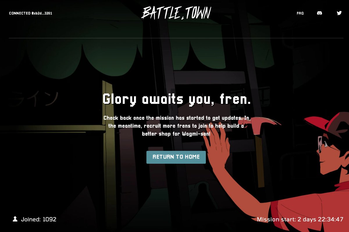 Locked and loaded for Battle Town. <a href="/10KTFshop/">Wagmi-san</a>