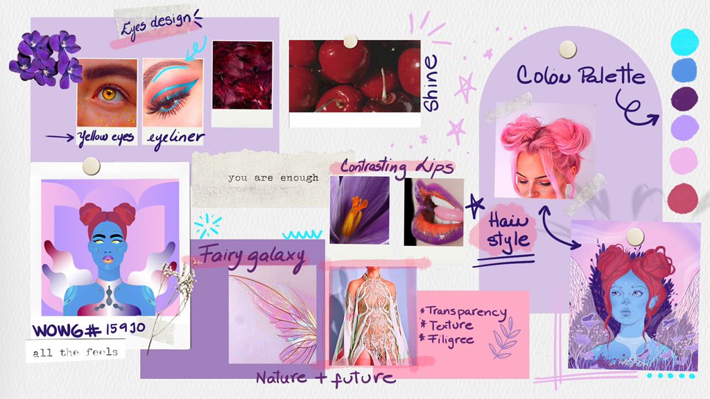 Nhefertiti's tweet photo. Hey NFTcommunity here is my entry to #WoWMoodboard contest💜
I love doing moodboards to clarify my ideas, it was a lot of fun to do this one!
🟪Thank you so much @sendrock for giving me permission to use your @worldofwomennft galaxy #15910
#WoW #WOWG #WOWcontest https://t.co/uXDl9GiObf
