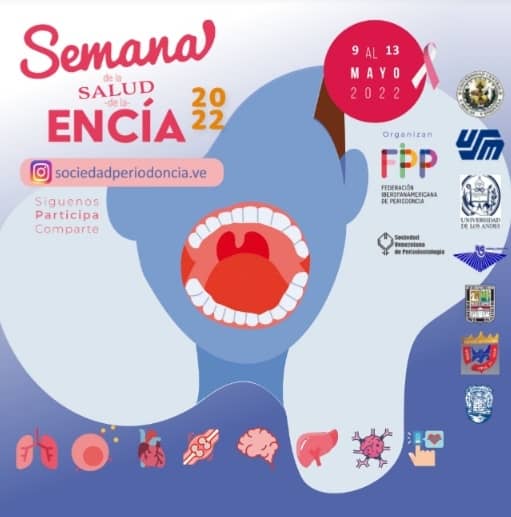 svperiodoncia's tweet photo. La Sociedad Venezolana de Periodontología  y  las Facultades de Odontología de las  Universidades  Venezolanas,  celebramos la Semana de la Salud de la Encía.  Del 9 al 13 de mayo 2022. #Encia #Salud #Periodoncia https://t.co/mNdCeD1shZ
