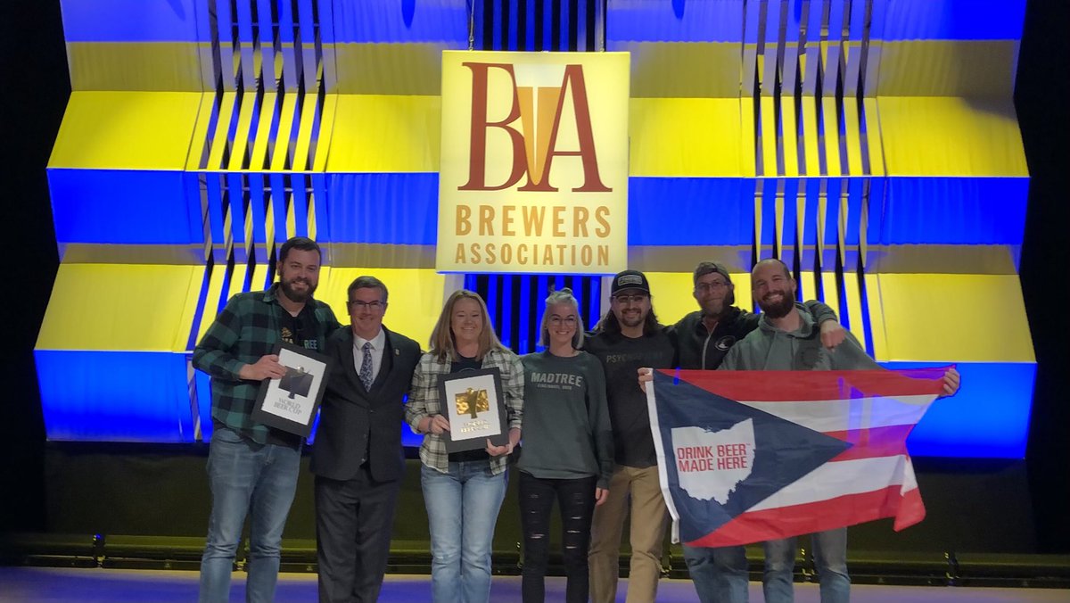 OhioCraftBeer's tweet photo. Ohio breweries took home 15 awards at the 2022 ⁦@WorldBeerCup⁩! ⁦@MadTreeBrewing⁩ and ⁦@ColumbusBrewing⁩ paced the Ohio field with 2 awards each. Check out our Instagram (@ohiocraftbeer) for all the details. 🍻
#OhioCraftBeer #DrinkBeerMadeHere https://t.co/bkPDbvpVCd