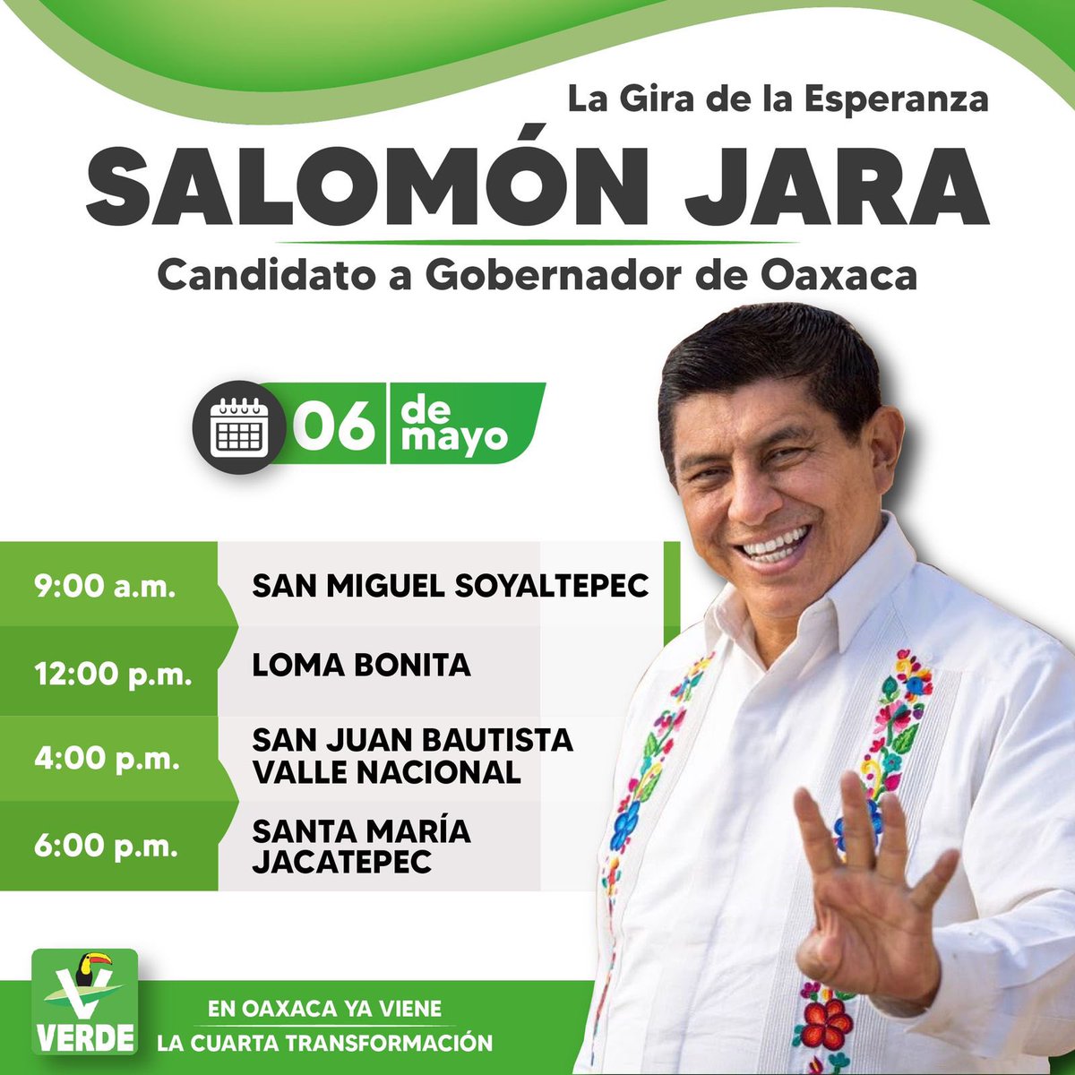 IlseMNolasco's tweet photo. La cuenca estará de fiesta 🥳 el día de mañana llega nuestro candidato @salomonj , sigue la ruta de la esperanza, sigue la ruta del tucán 🦜 https://t.co/fmG1dpjtfL