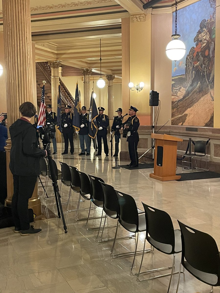 JOCOSHERIFF's tweet photo. Due to the rain this evening, the candlelight vigil honoring our fallen brothers &amp; sisters in blue was held inside the State Capital. We will forever remember their heroic service. #RidefortheFallen https://t.co/gTK6DAlqrL