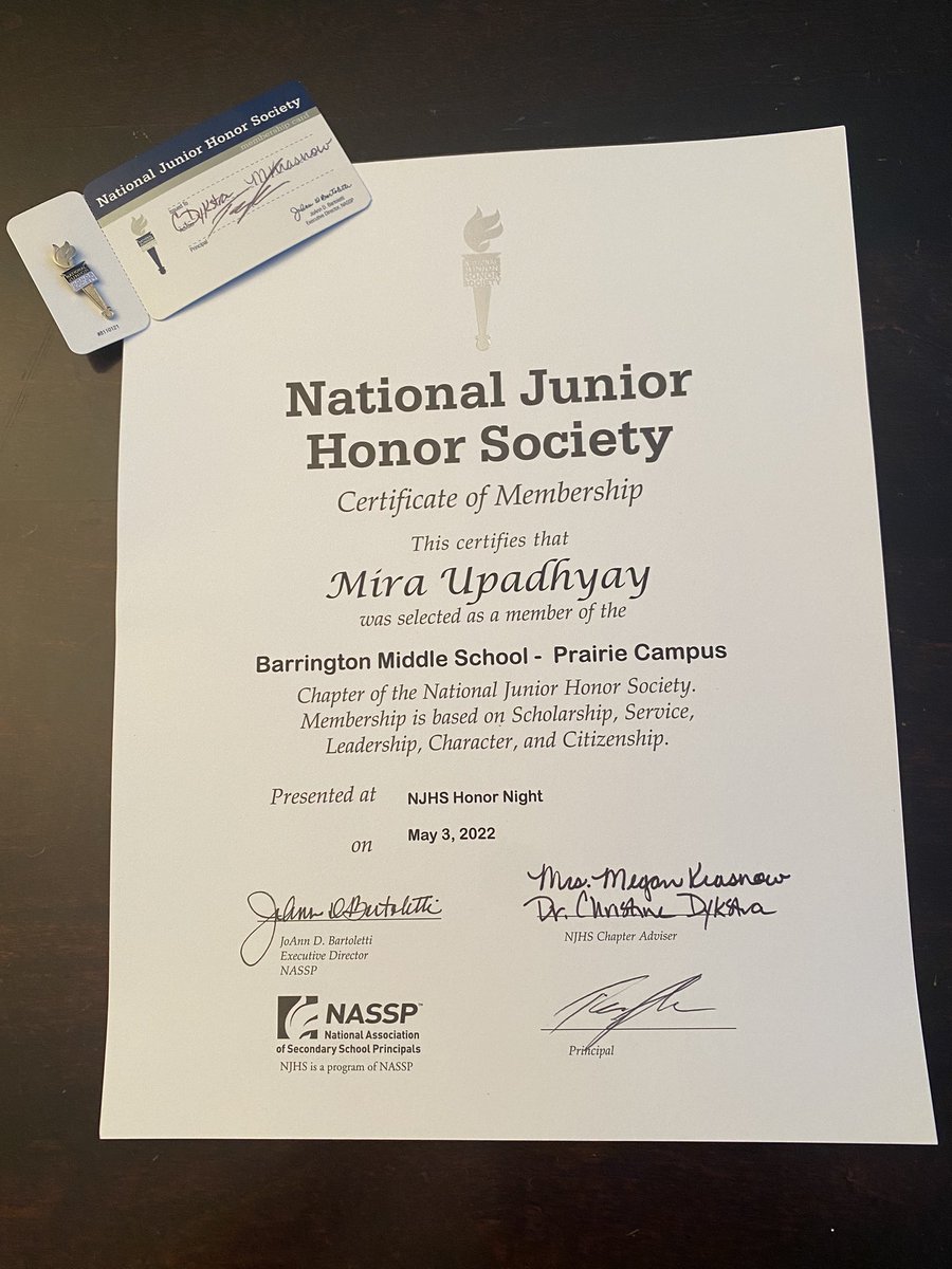 rparikh33's tweet photo. So proud of this newest NJHS member @Prairie220 for her achievement!  Keep reaching for the stars!  🥰 https://t.co/SXO51ZdyyW