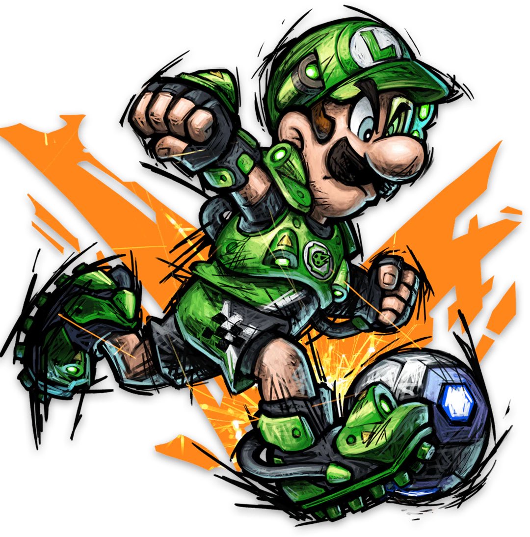 DailyMarioArt's tweet photo. As an addendum, here is character art featuring Mario, Luigi, Donkey Kong, and Wario. Also depicted are Waluigi and Toad. https://t.co/B8NF17APGR