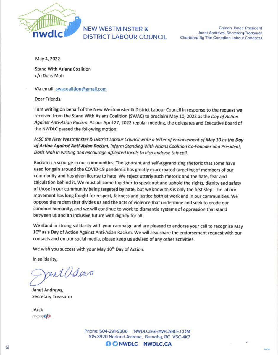 doriswk_mah's tweet photo. “We stand in strong solidarity with your campaign and are pleased to endorse your call to recognize May 10th as a Day of Action Against Anti-Asian Racism.” - @nwdlc Thank you to NWDLC &amp; @FamilyVLC 4your endorsement. @SWACoalition #stopasianshate #stopracism https://t.co/YCDGKzTsLe