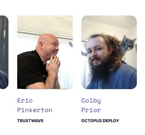 ericpink's tweet photo. Top tip for aspiring speakers.. When the con organiser asks you for a BIO pic, wait until they upload a placeholder, then look at the adjacent pics and use photoshop to create something amazing...

#auscert2022

If you find this stuff funny, we are hiring! https://t.co/OAP8XsJmPb https://t.co/oQ0BAV2zBB