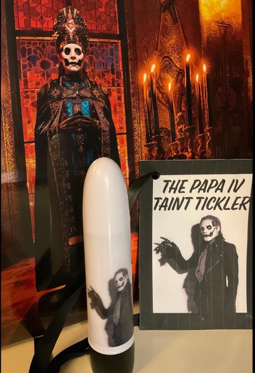 kellymayghostee's tweet photo. The Papa IV Taint Tickler ☺️ also wobble’s asses 🤣🤣❤️👻 @thebandGHOST #thebandghost #thebandghostbc #ghostbc #ghost #papaemeritusiv #papa4 #papaemeritus4 #IMPERAUnholyVestments #impera #ghostcomedy #tickleyourtaint https://t.co/5Qew2YbFva