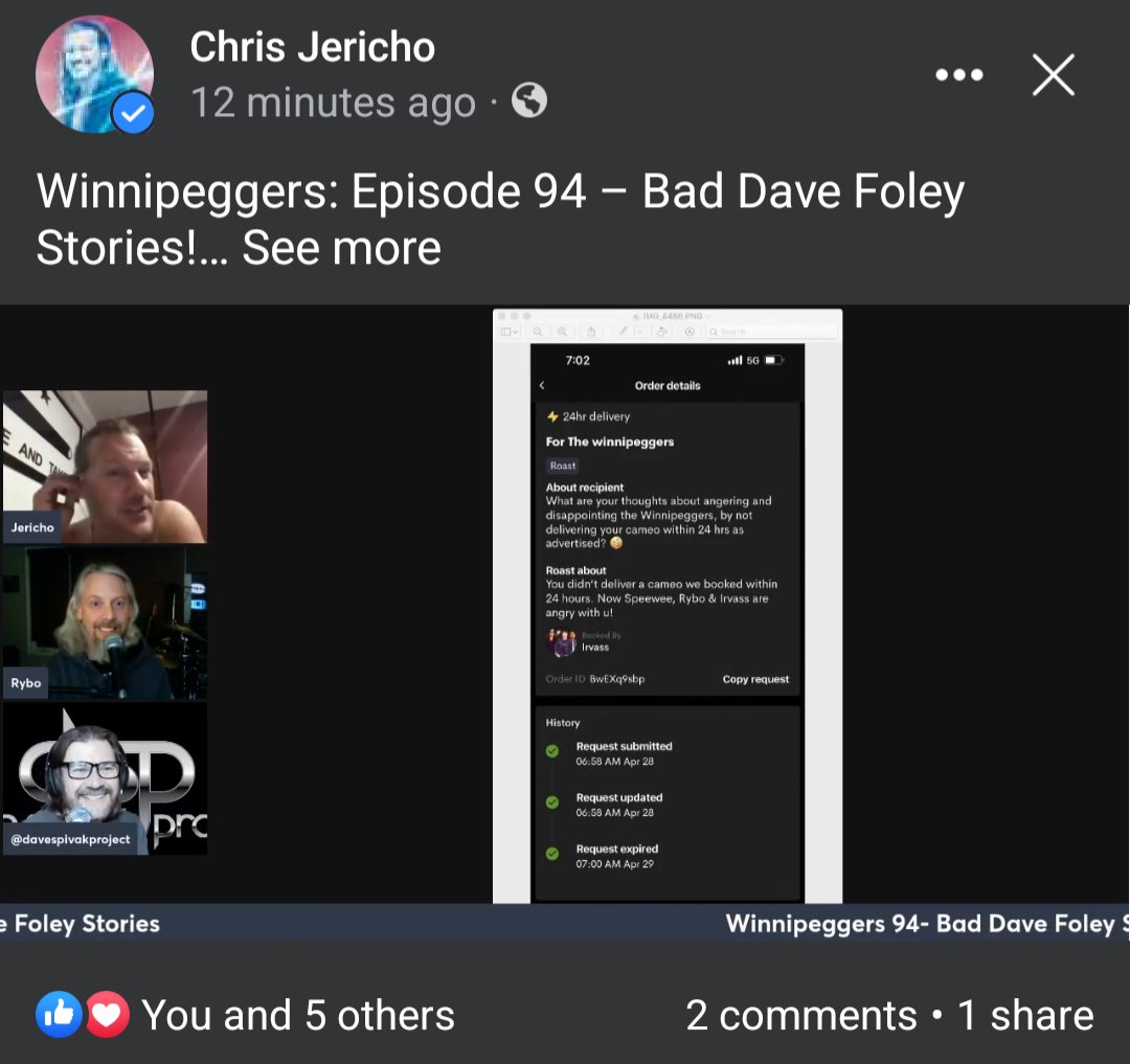 VickyConley44's tweet photo. @IAmJericho & #Winnipegers Episode 94 almost there at 100 for a bash party π₯³ https://t.co/Towb8d4xnv
