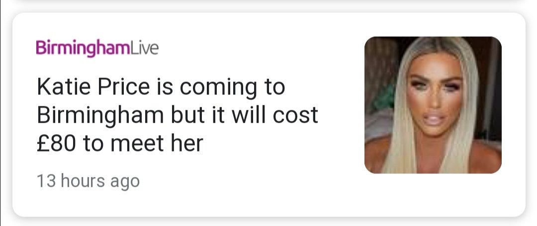 If you can't afford £80 her son is available at a 50% discount because he's Harv Price.