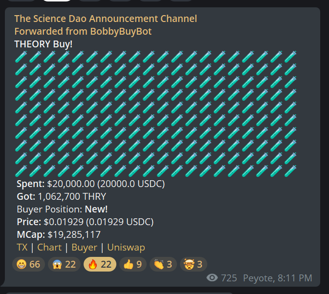 zamundacrypto's tweet photo. DAMNNN! @TheScienceDAO ๐ฅ๐ฅ๐ฅ
THEORY ( THRY ) Token is getting super #BullishAF
Mega Buys coming IN LFG !
#THEORY #THRY @YashaToken #1000Xgems #Science #Crypto @Peyoteone @DanielRegister @teadrinker000 @zscarabsz
@zamundacrypto https://t.co/XdIv0ryQAe