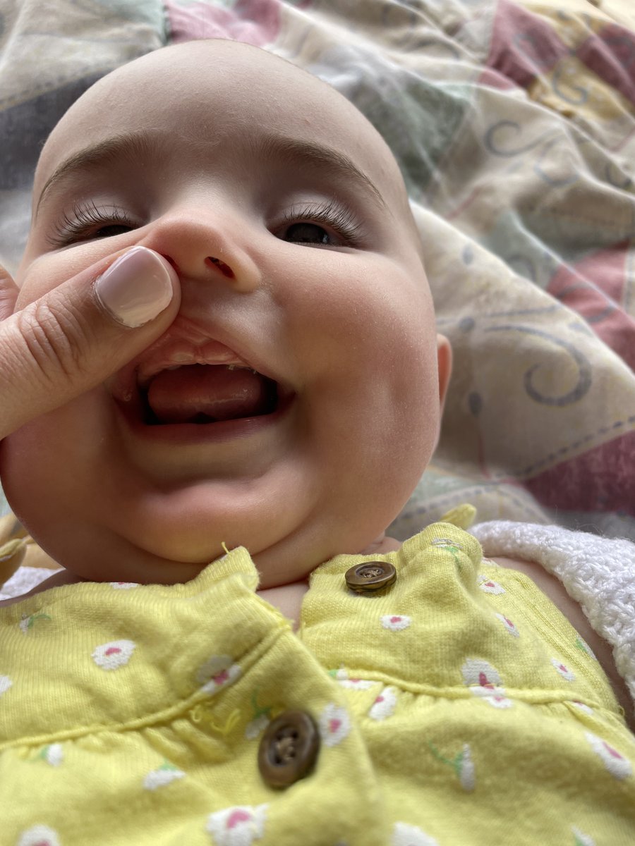 I helped my dad and his gf move today and despite shitty naps and her two top teeth coming in Liddy was an angel!!! Best baby ever!
