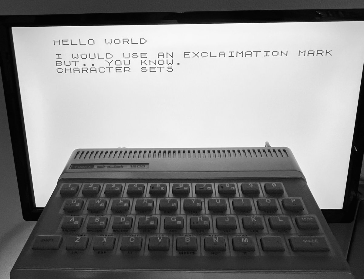 JohnKennedyEsq's tweet photo. With a tremendous stroke of luck I kinda welded the TA1500 ribbon cable with a soldering iron - and it works!!
Keep expecting to find a BEEP keyword. There is a speaker vent in the case!
I really like this system :)
#retrocomputing
#zx81
#zx82
#ts1500 https://t.co/Vkuqv6WMQI