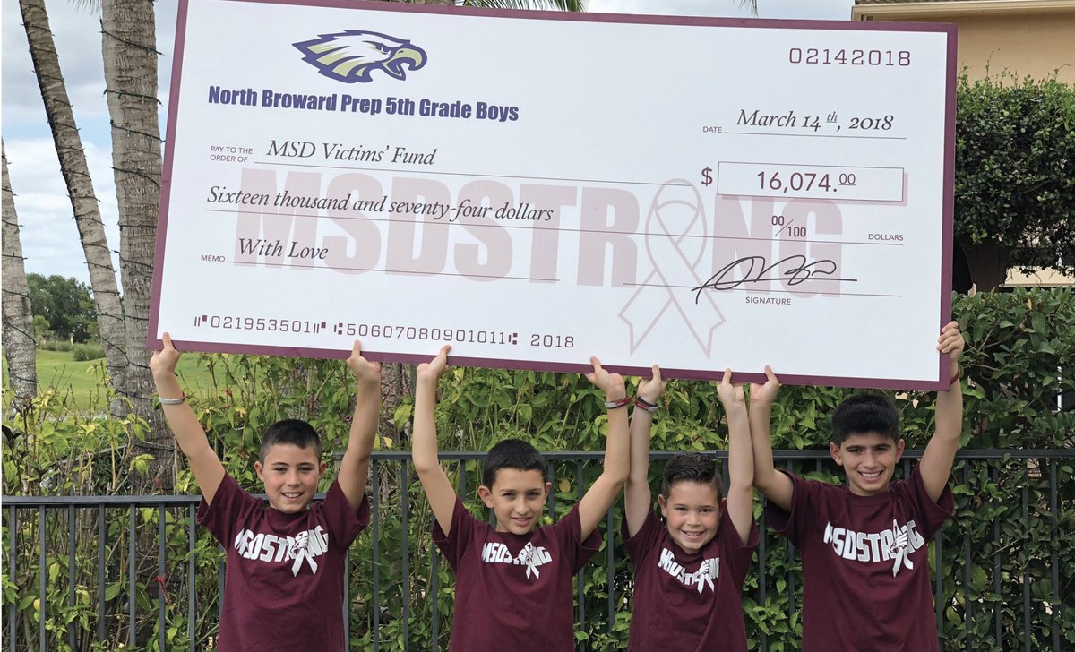 BrianPine_87's tweet photo. #ThrowbackThursday to after the tragic Marjorie Stoneman Douglas shooting. Left stunned, my friends and I decided to sell bracelets to our community for $2 each to support families directly affected. After all our hard work, we were able to collect more than $16,000 in donations! https://t.co/ENLAcaNroa