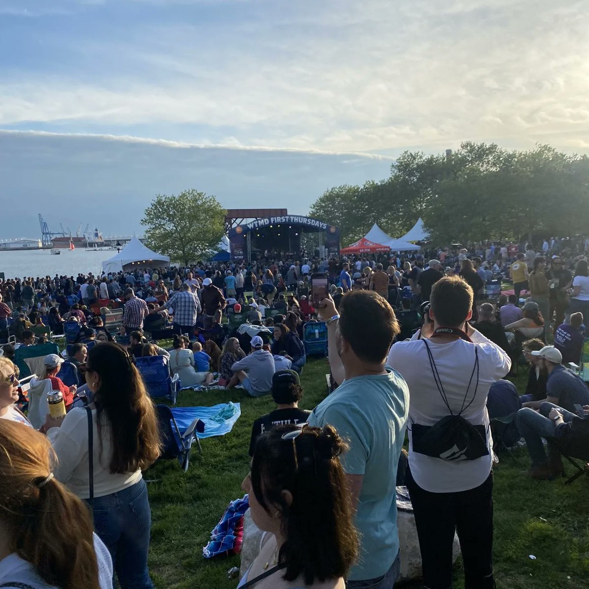 JenBC_'s tweet image. Whose in for next month? WTMD First Thursdays are back at Caton Waterfront Park! Just like the before times, but with a tweenager who wisely observed: If you're wearing the "Rad Dad" shirt, it makes you not a rad dad. #wtmdfirstthursdays #Baltimore
