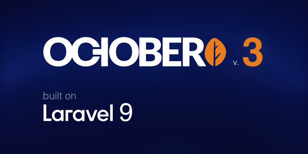 octobercms.com/blog/post/octo… Today we are excited to announce that the third version of October CMS is now available! Version 3 is built on Laravel 9 and comes with many important features including Tailor.