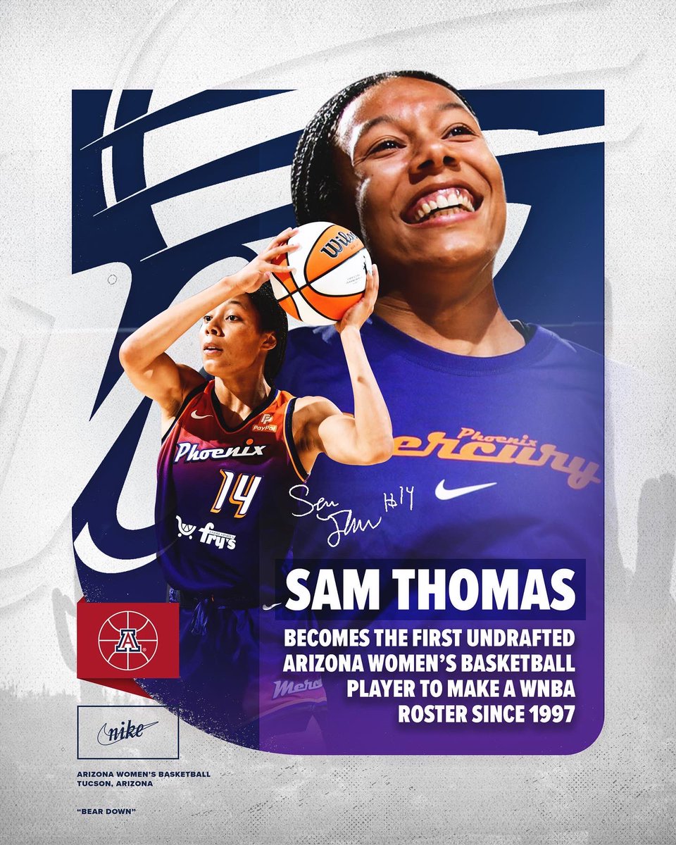 ArizonaWBB's tweet photo. We are so proud of you, Sam! Best of luck as you embark on a new chapter in your basketball career! 

#MadeForIt  x  #4TheValley https://t.co/VbDL0Ruicq