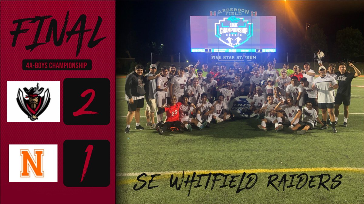 Congratulations to the Raiders of #SEWhitfield
2022 4A Boys Soccer Champions⚽️🏆
#Select - #PlayPerformCompeteTogether