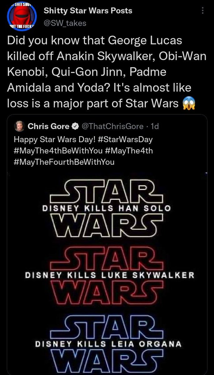 Terrible 'Shitty Star Wars Takes' Posts (@ShittyWars) / Posts / X