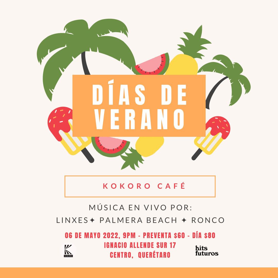 suenaconcharly's tweet photo. #ImagenSuena te invita a la presentación de #PalmeraBeach, #Ronco y #Linxes en #Querétaro 😱🔥
👉🏼 Viernes 06 de Mayo a las 9pm en Kokoro Café 🎶
#SomosImagenSuena ✨ @PalmeraBeach_ @linxes_ @RONCOmuc @Charlysuena https://t.co/zlC1AFfCLi