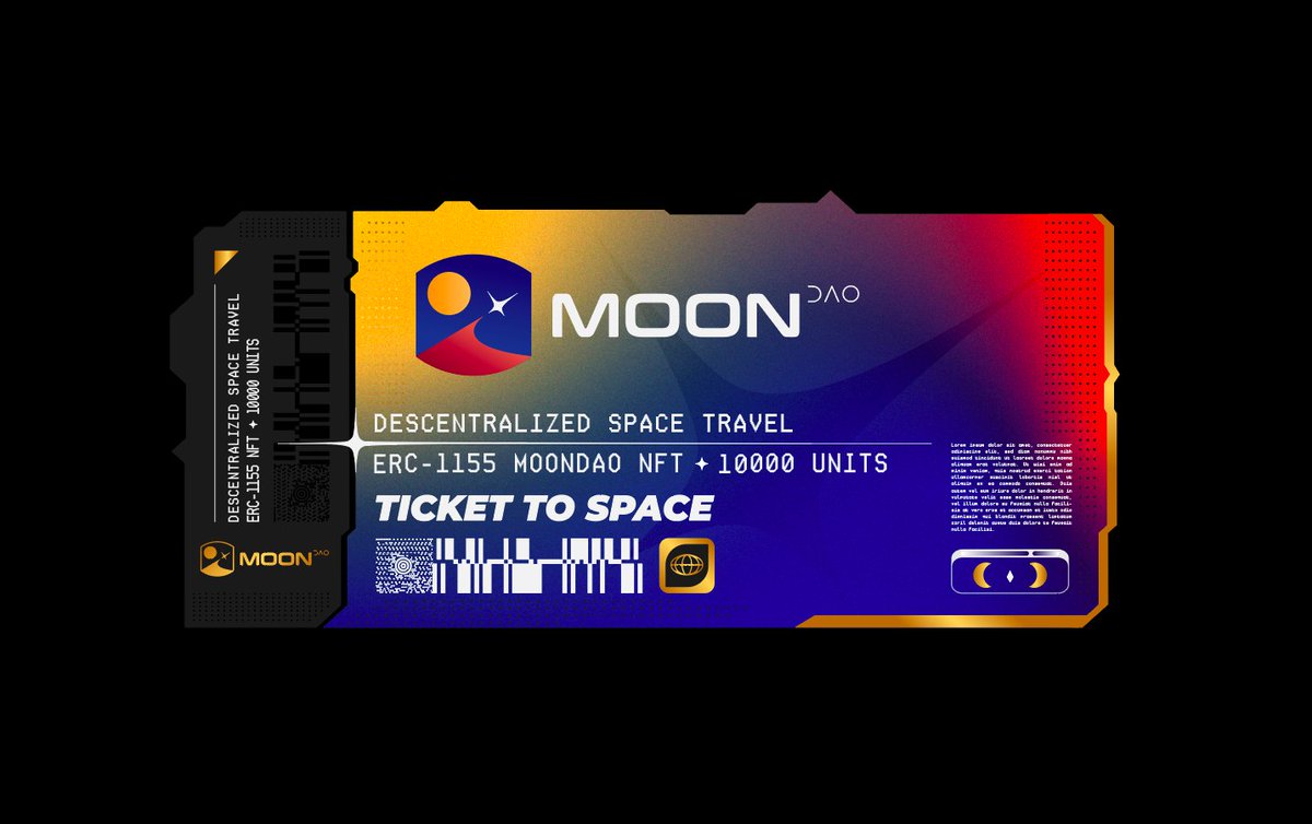 OfficialMoonDAO's tweet photo. BREAKING: MoonDAO's Ticket To Space NFTs will be dropping May 16th at 8am PST!! 🚀🚀🚀

MoonDAO has purchased two tickets from @blueorigin, allowing anyone to have the chance of going to space, click to learn more:

https://t.co/2sMSQ9SinF https://t.co/cCvDuCIBS0