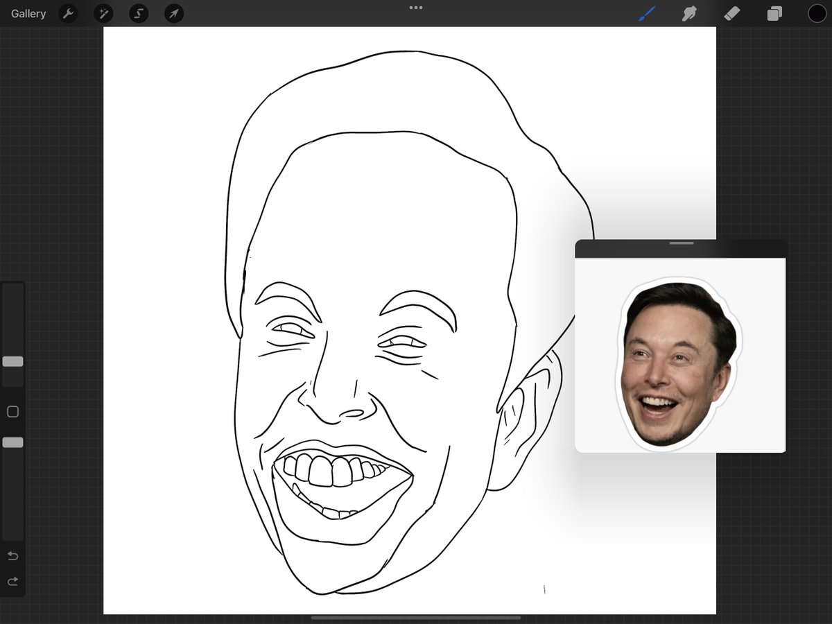 BeastHodgepodge's tweet photo. Elon Musk Caricature Art! Work in Progress!

Learning to make caricature art from @art4mad Book "The Mad Art of Caricature!"

Made in Procreate on Ipad Pro!
#elonmusk #caricatureart https://t.co/4OndAZYFfM