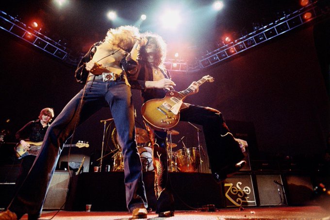 crockpics's tweet photo. Led Zeppelin performing in LA, 1975 https://t.co/xebqi83CAx