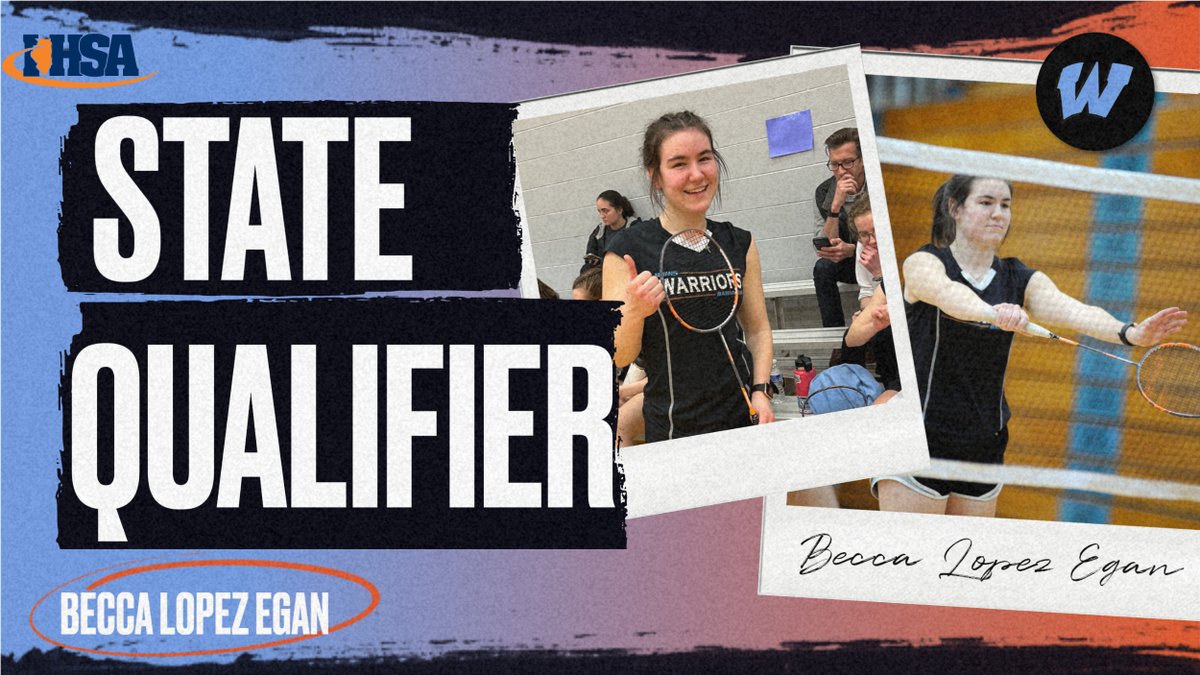 Congratulations to Becca Lopez Egan on Qualifying for the IHSA Badminton State Championships. Becca Qualified by finishing in 1st place in singles at the IHSA Sectional Championship! <a href="/wbbadminton/">WB Warrior Badminton</a>