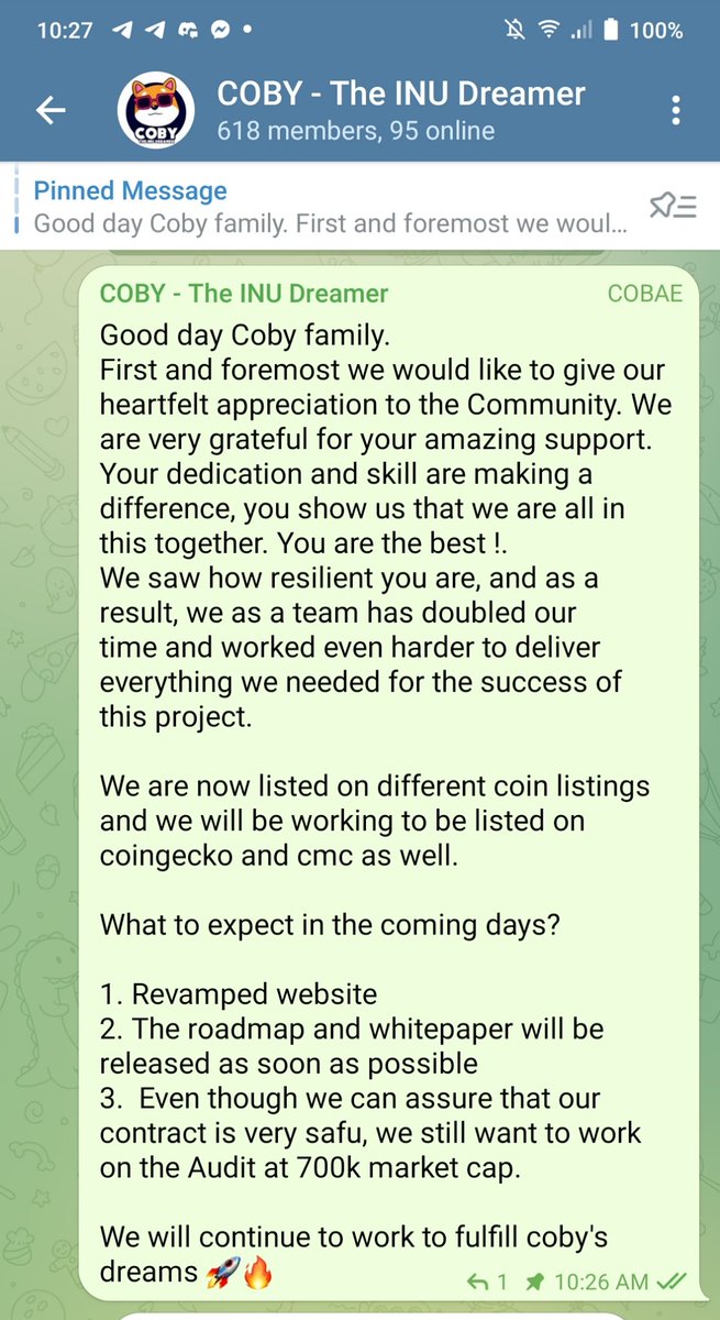 COBYINU's tweet photo. A Bullish day to all of you Coby family🔥🚀
Coby is so dedicated on pushing his dreams to come true.

Great things are coming!🔥🚀

https://t.co/BT54E80vcU https://t.co/hE8iMMOYe3