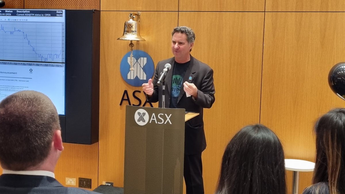 DrLarryMarshall's tweet photo. Congrats to @ChrysosCorp on going public! An exciting honour to be there with the team today to ring the bell on the next stage of taking @CSIRO 's #photonassay technology to the world. Go for gold! https://t.co/QU5fce0ziF
