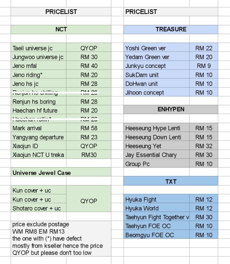 pplyla_ppe's tweet photo. WTS NCT ENHYPEN TXT TREASURE PHOTOCARDS 🇲🇾

༼ つ ◕‿◕ ༽つHELP RT
- price in pricelist exclude postage
- 📦 weekend only
- hmu if you interested!
- more details in dm

#pasarNCT #pasarNCTmy https://t.co/kmUOKycl6K