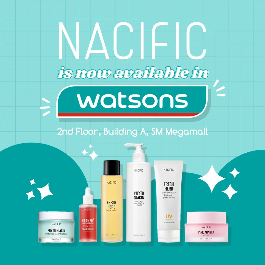 nacific_ph's tweet photo. The wait is finally over, Nacific is now available at Watsons, SM Megamall! 🎉

All Nacific bestsellers are fully stocked, with exclusive offline deals coming soon. Visit us now at Watsons SM Megmall!

#Nacific #NacificPH https://t.co/wfPQpYALlW