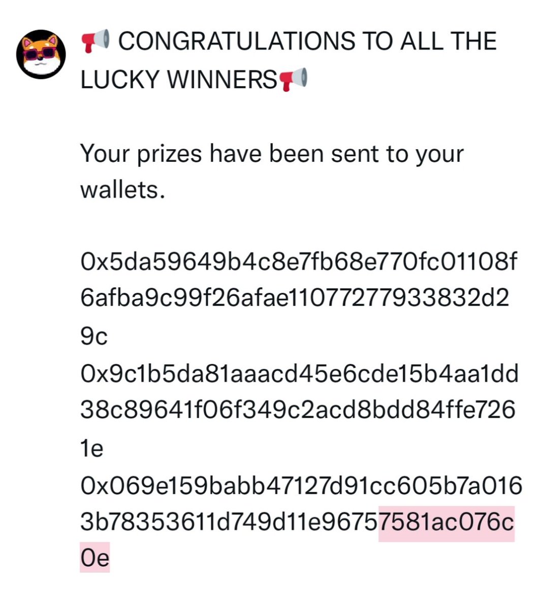 COBYINU's tweet photo. 🎉📢 CONGRATULATIONS 📢🎉 https://t.co/eKaycVN3NW
