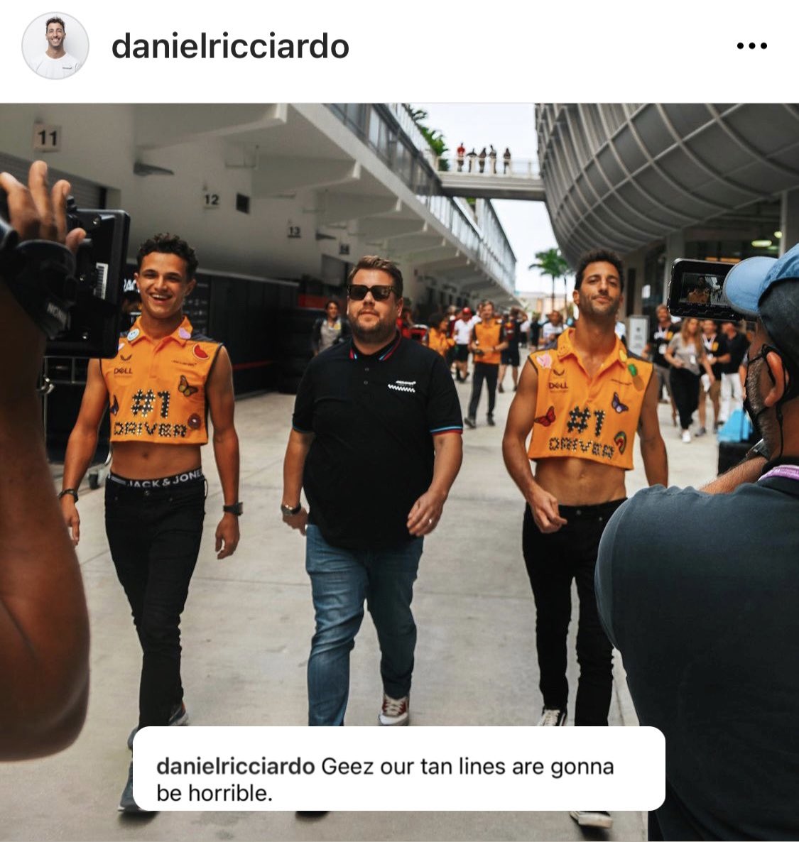 circus_racing's tweet photo. About tan lines ☀️😎 #DanielRicciardo #LandoNorris #1Driver💠1️⃣ https://t.co/OV7JJ5srys