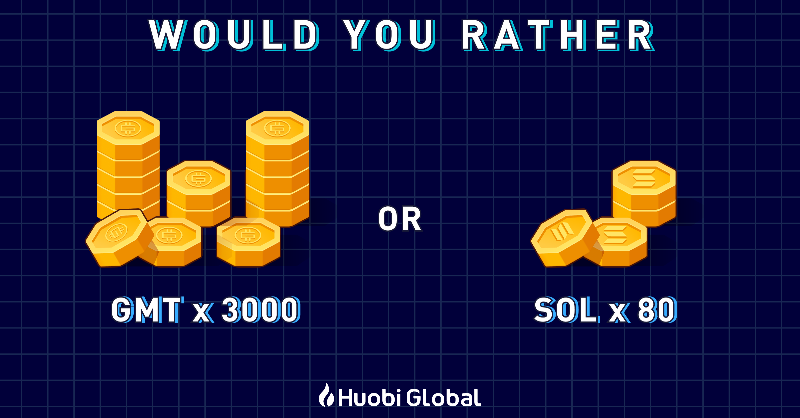 HTX_Global's tweet photo. #Huobi 💭Would You Rather?
#STEPN 🆚  #Solana