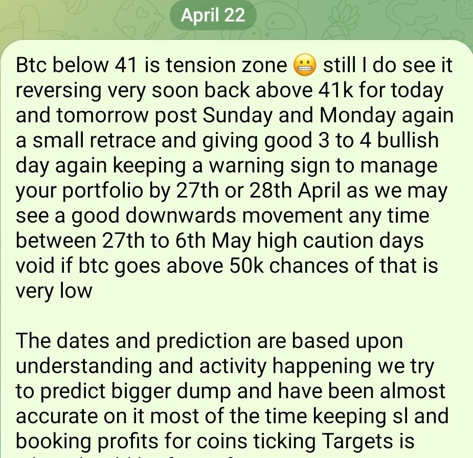 CRYPTOTIPSKING1's tweet photo. Do you know our vvips was told about this dump exactly 15 days prior with exact days of caution ⚠️ !
Not once but many times we were ready and preparing for this dump and deep buying! #vvip #tipsking #Bitcoin #prepare
Exact date of correction to save capital only on our vvip https://t.co/JWheU0qAnd