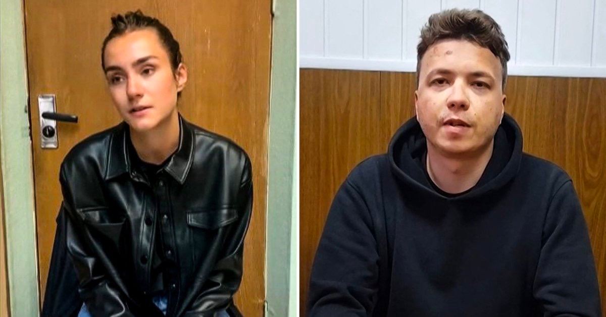 Tsihanouskaya's tweet photo. A year after the unprecedented @Ryanair aircraft hijack in Minsk, the regime sentenced Sofia Sapega to 6 years in prison. She became collateral damage to Lukashenka's attack on her boyfriend Pratasevich. I am sorry for Sofia &amp; her family. No one should suffer from dictatorship. https://t.co/G9YLqy5iyf