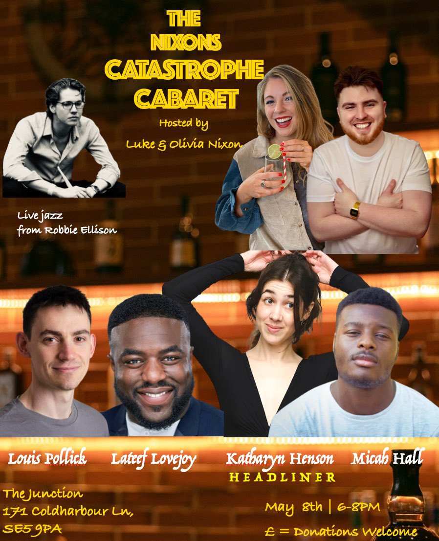 olivia_nixon's tweet photo. Fancy some comedy after a sunny weekend? This Sunday #NixonsCatastropheCabaret @ The Junction - Loughborough Jct. 6pm! Also trialing some new sketches #Tyack&Nixon https://t.co/LAP4ORRSlE