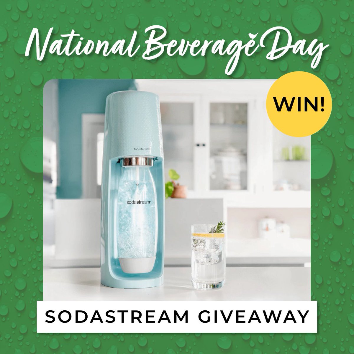 It's #NationalBeverageDay and we're giving away a SodaStream so you can make sparkling water, juices, cocktails and more!

To #Win, like, share &amp; comment with your favourite beverage.

*Competition closes 23:59 on 09/05/22. <a href="/wrenkitchens/">Wren Kitchens & Bedrooms</a> will contact the winner*

#Competition