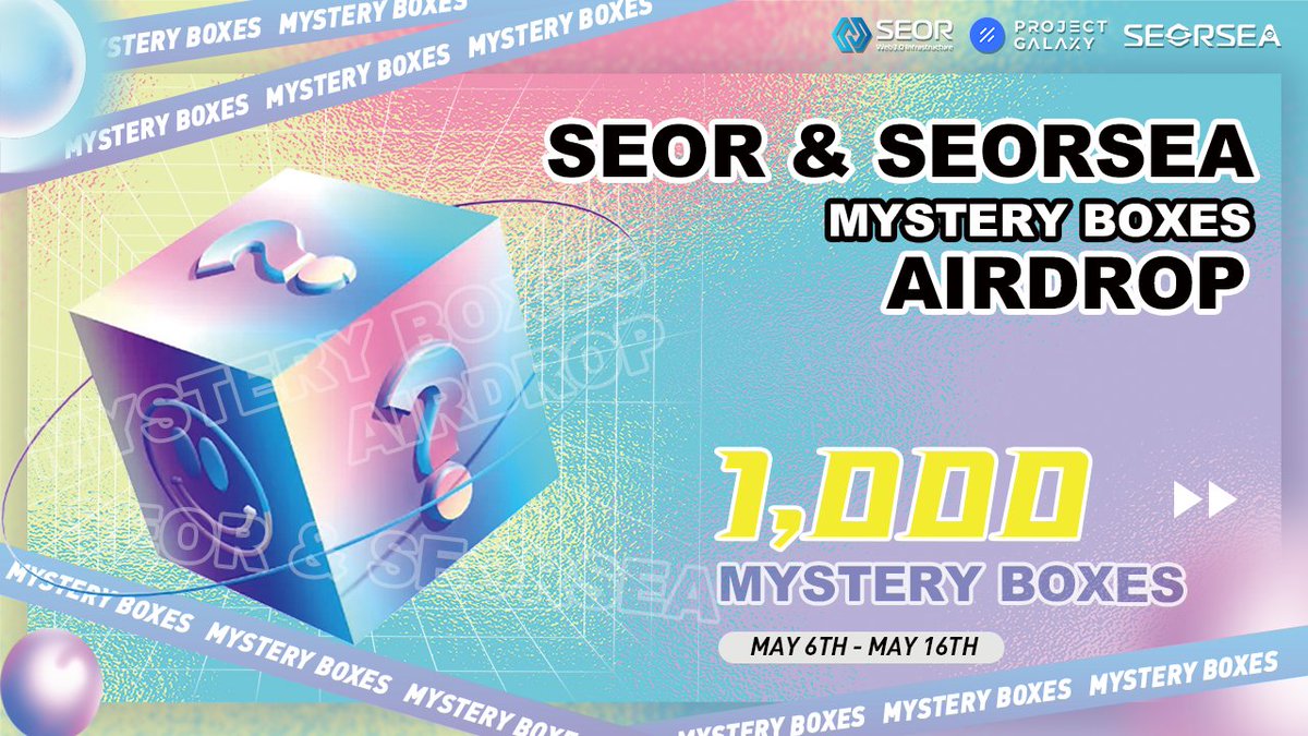 SEOR Network (@seor001) on Twitter photo 🎁SEOR & SEORSEA Mystery Boxes Airdrop Campaign⛱️
🥰To celebrate the birth of SEORSEA, the first dApp based on SEOR-LCDP, SEOR conducted this Mystery Boxes Airdrop powered by <a href="/ProjectGalaxyHQ/">Now Galxe (Previously Project Galaxy)</a> .🥳
⏰Campaign Duration: May 6th—16th
🧩More details: medium.com/@SEOR/seor-seo… 🎁SEOR & SEORSEA Mystery Boxes Airdrop Campaign⛱️
🥰To celebrate the birth of SEORSEA, the first dApp based on SEOR-LCDP, SEOR conducted this Mystery Boxes Airdrop powered by <a href="/ProjectGalaxyHQ/">Now Galxe (Previously Project Galaxy)</a> .🥳
⏰Campaign Duration: May 6th—16th
🧩More details: medium.com/@SEOR/seor-seo…