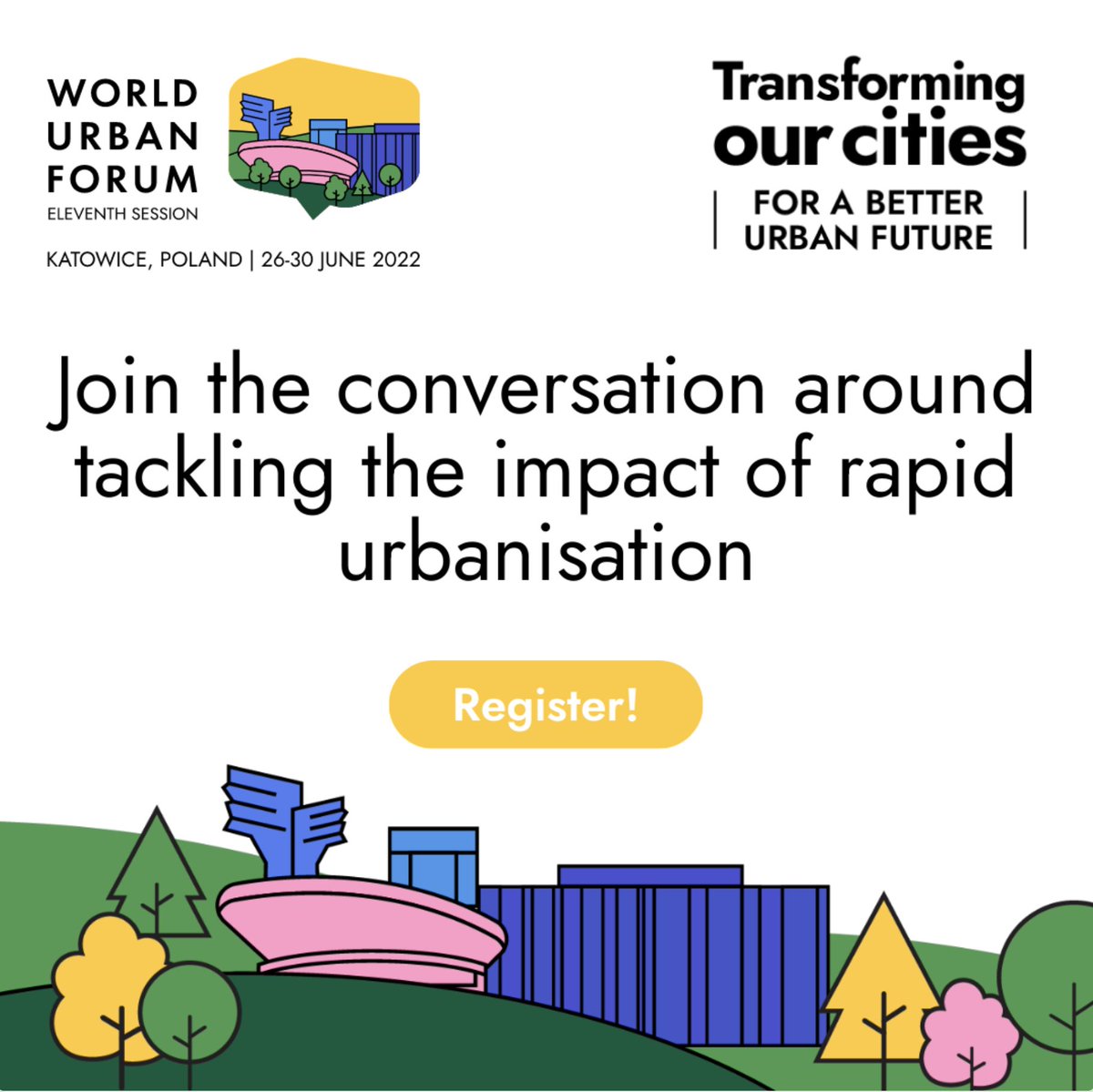 With the High-Level Meeting now over, we now look forward to #WUF11 🌍

At this global conference, we’ll be examining one of the most pressing issues facing the world today: rapid urbanisation 🏠

Follow <a href="/WUF_UNHabitat/">World Urban Forum</a> and register here wuf.unhabitat.org