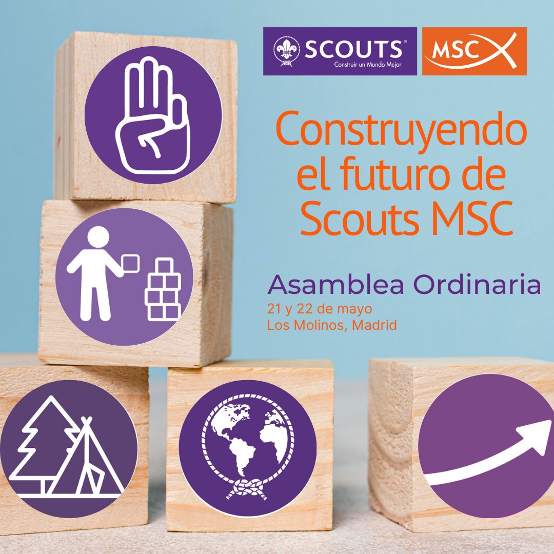 scoutsmsc's tweet photo. 🗓️El 21 y 22 de mayo te esperamos en la 80 Asamblea Ordinaria de #ScoutsMSC. 
No olvides inscribirte para que juntos y juntas sigamos impulsando el movimiento. https://t.co/KzZfEmKOFU