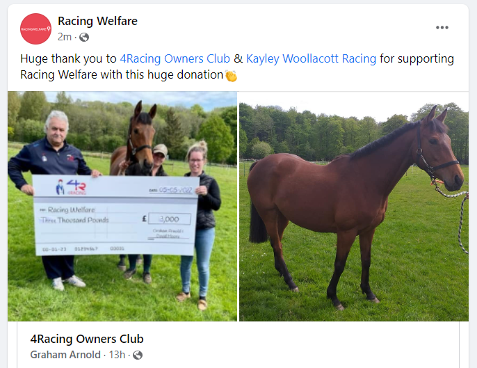 4racing1's tweet photo. Proud of what we are achieving - putting something back into our great sport.
@k_woollacott @Racingwelfare @RebeccaEMenzies @FrostRacingClub https://t.co/VQDJTfGOIG