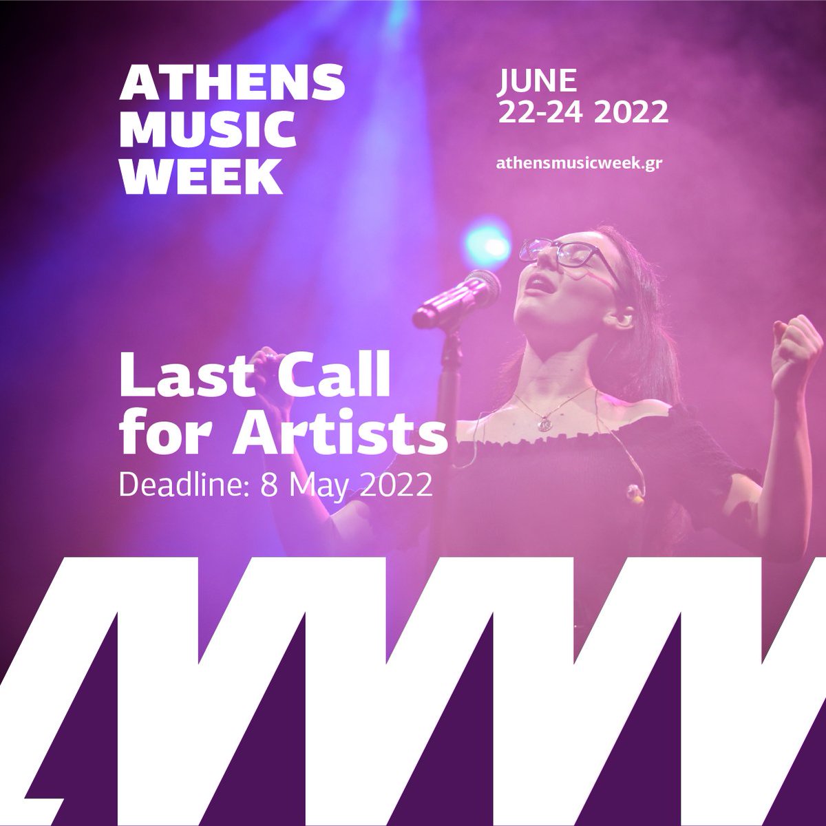 - Open Call for artists is still ON - 

⏳Only #3daysleft to submit your application at AMW2022 live #showcases!

Applications are on till Sunday, May 8  👉👇  athensmusicweek.gr

#amw2022 #athensmusicweek2022