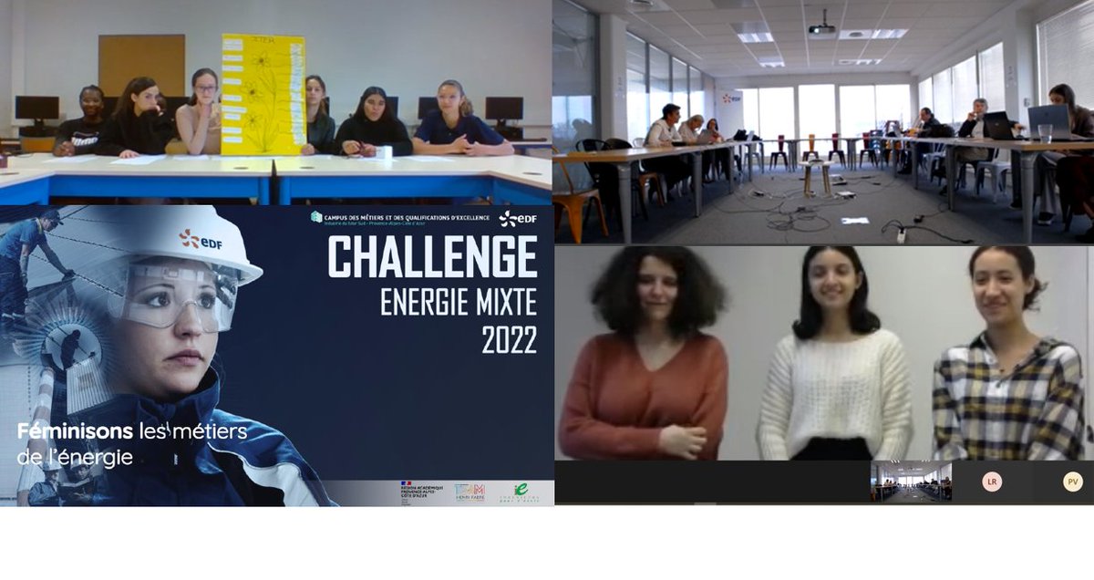 ENERGIE MIXTE Restitution devant le jury pour les jeunes filles du Collège J.PREVERT Lycée A.ARTAUD Marseille LES EUCALYPTUS Nice👉Remise des prix le 17 mai 2022.Merci aux marraines <a href="/dalkia/">Dalkia</a> Andreea IONESCU &amp; Julie SALLES de promouvoir les métiers de l’#énergie pour les féminiser.