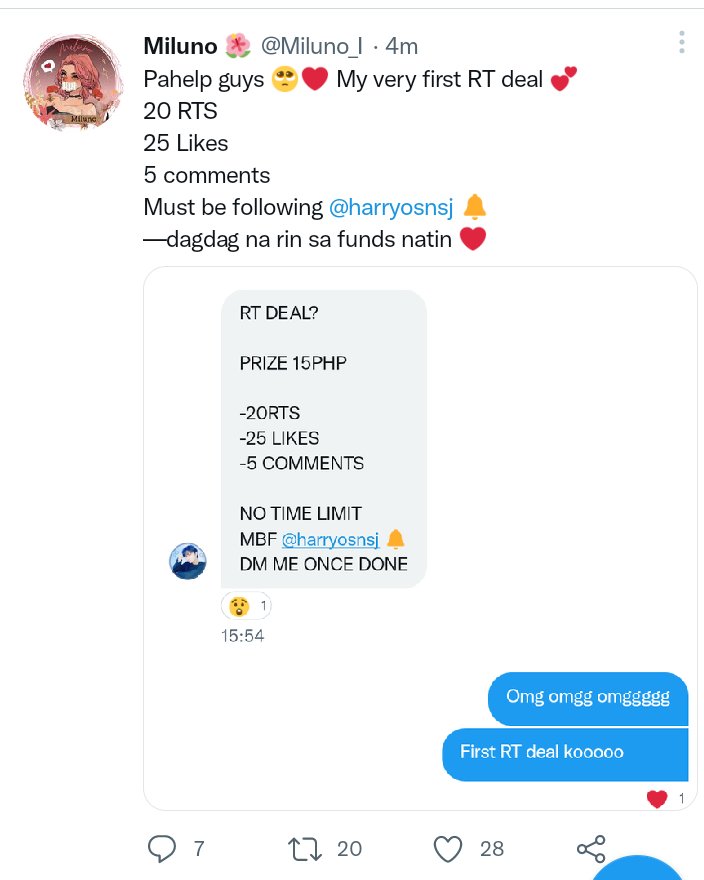 MiLuno_i's tweet photo. Thanks sa first RT deal ko @harryosnsj π₯Ί More followers and sponsors to you siszt πβ€οΈ Sana marami ka pang matulungan dzae
#HarryProofs https://t.co/ymtqSoaFvA
