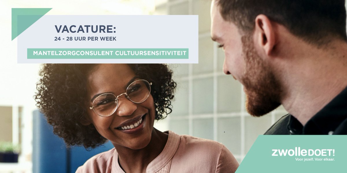 VACATURE: Mantelzorgconsulent cultuursensitiviteit (24-28 uur). Heb jij ervaring in het werken met doelgroepen waarbij cultuurverschillen een grote rol spelen &amp; een netwerk waardoor je mensen met een migratieachtergrond bereikt? Solliciteer dan vóór 19 mei zwolledoet.nl/nieuws