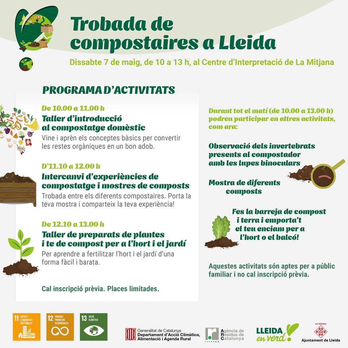 lleidaenverd's tweet photo. Remeis naturals i casolans per a l’hort i el jardí! Preparats naturals i de fàcil elaboració per tenir un hort sa i fèrtil! T’interessa? 👉 Xerrada gratuïta aquest dissabte a @lamitjanalleida.
Inscriu-te: https://t.co/pjT49WFaaG
#JoFaigLleidaenVerd #CompostatgeLleida #ResiduZero https://t.co/X612RMdcHX