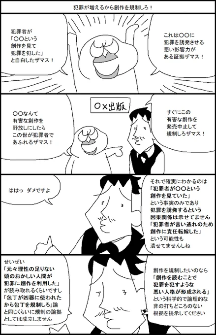 犯罪が増えるから創作を規制しろ! 